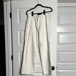 Abercrombie & Fitch Women’s Cream Rigid Denim Baggy Pants